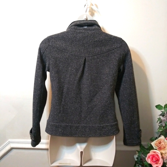 Lululemon Audrey Charcoal & White Tweed, Moto Inspired Fleece Lined Jacket - Picture 9 of 13